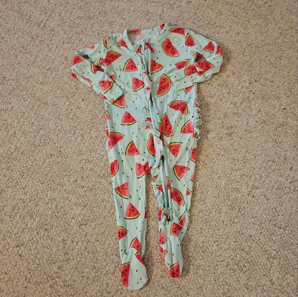 Posh peanut 3-6 mo watermelon footie